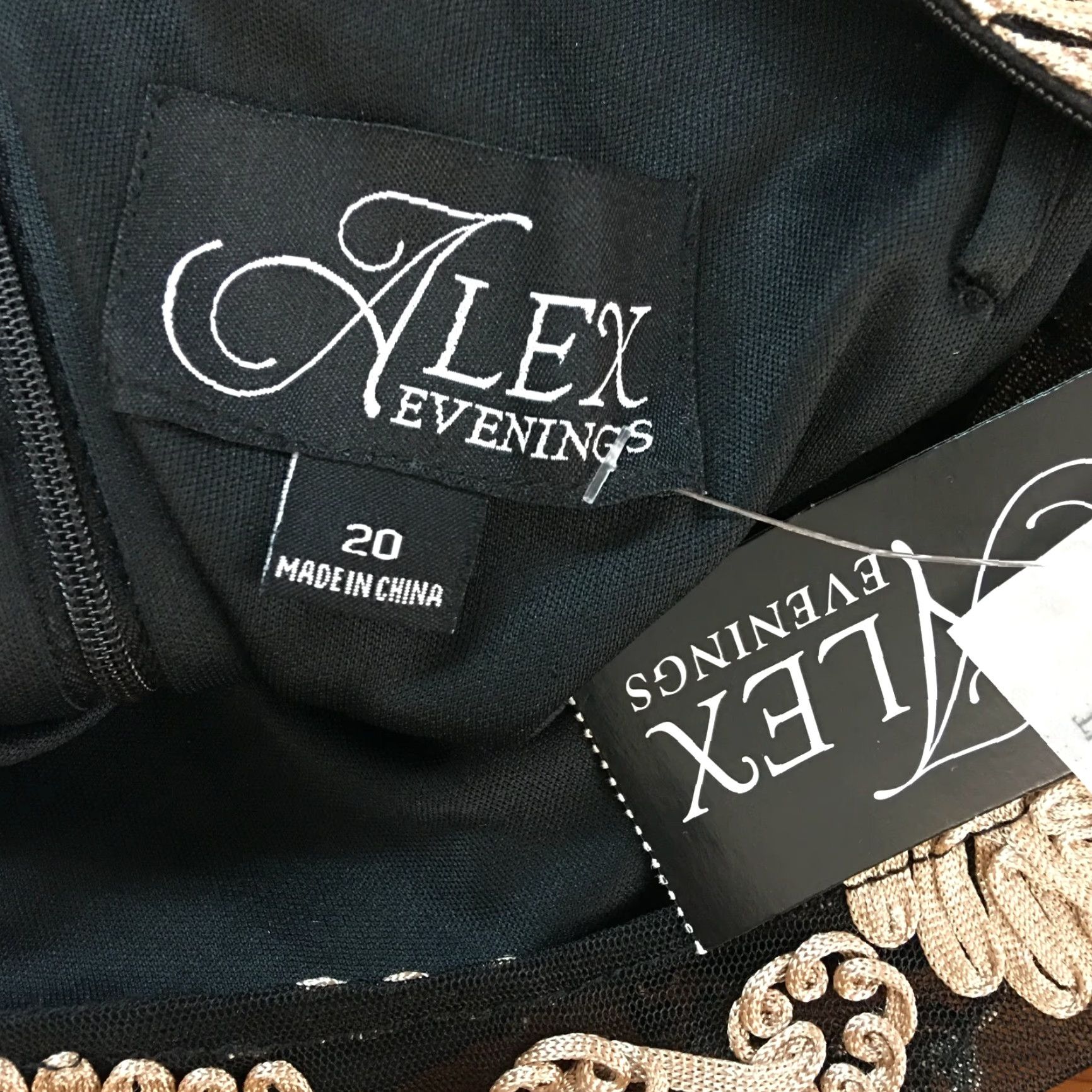 Alex Evenings Alex Evenings Womens Sleeveless Floral Tulle Black Mermaid Gown Dress Size 20 Size 3XL / US 20-22 - 6 Thumbnail
