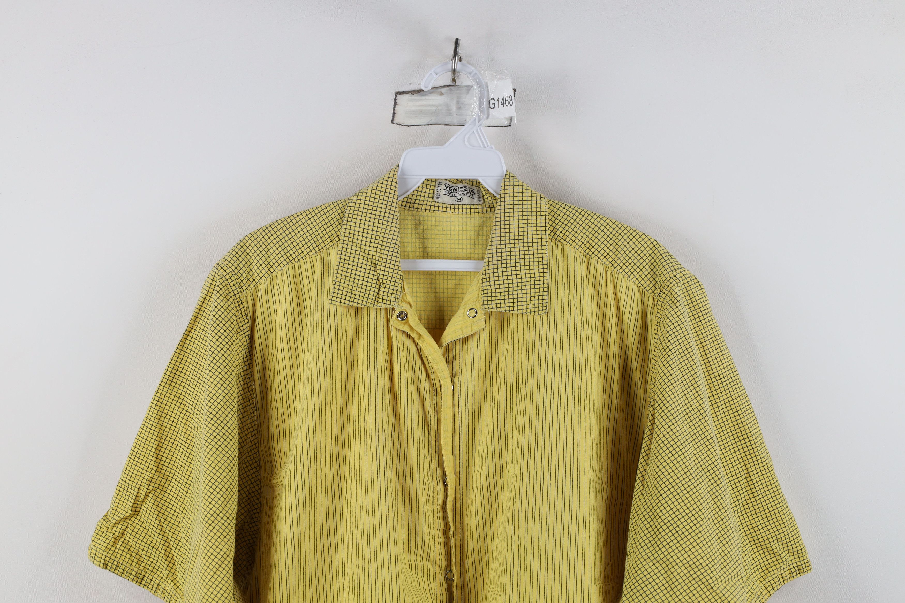 Vintage Vintage 90s Streetwear Boxy Baggy Button Shirt Yellow Size M / US 6-8 / IT 42-44 - 2 Thumbnail