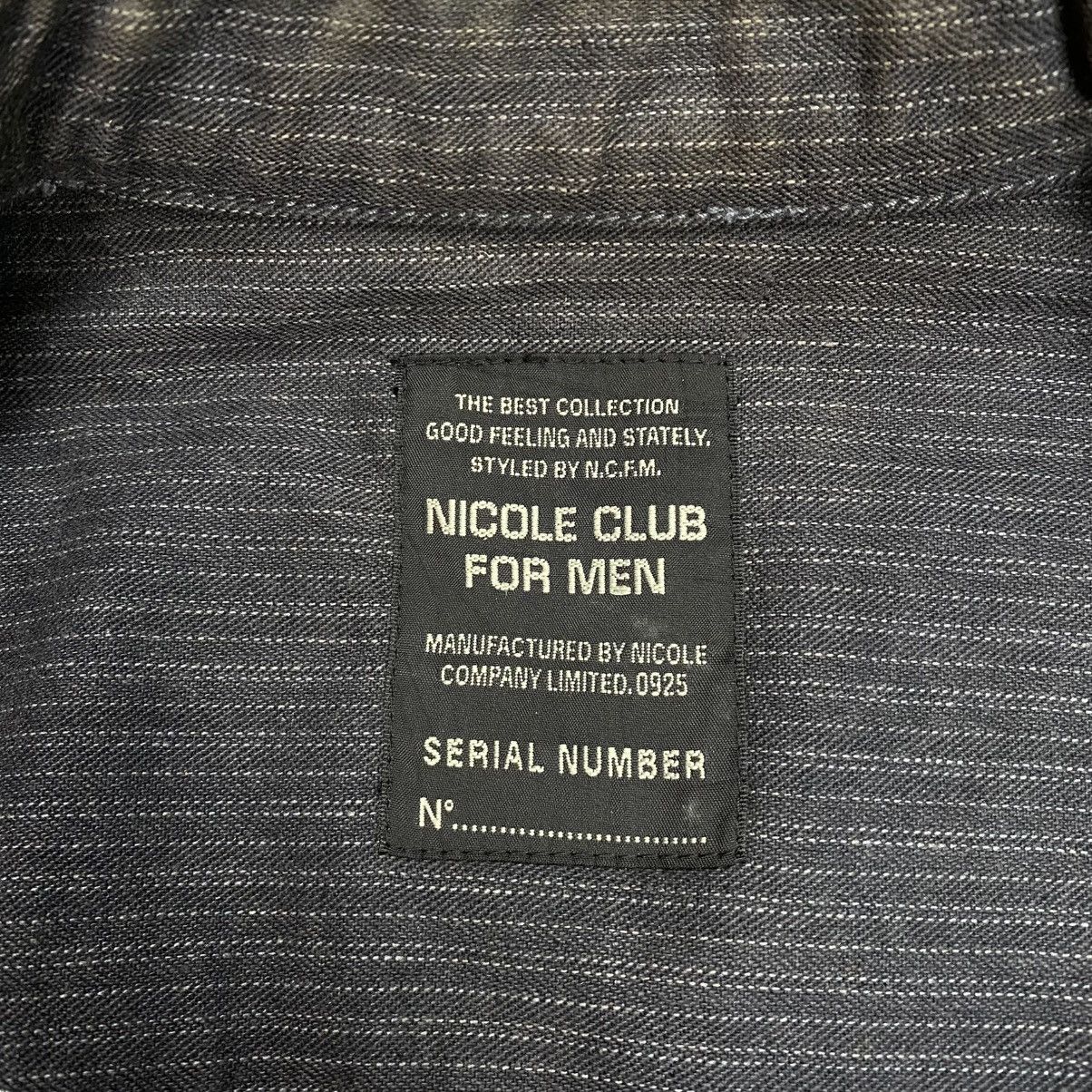 Nicole Club Nicole Club For Men Bikers Denim Stripe Two-Way Jacket Size US M / EU 48-50 / 2 - 10 Thumbnail