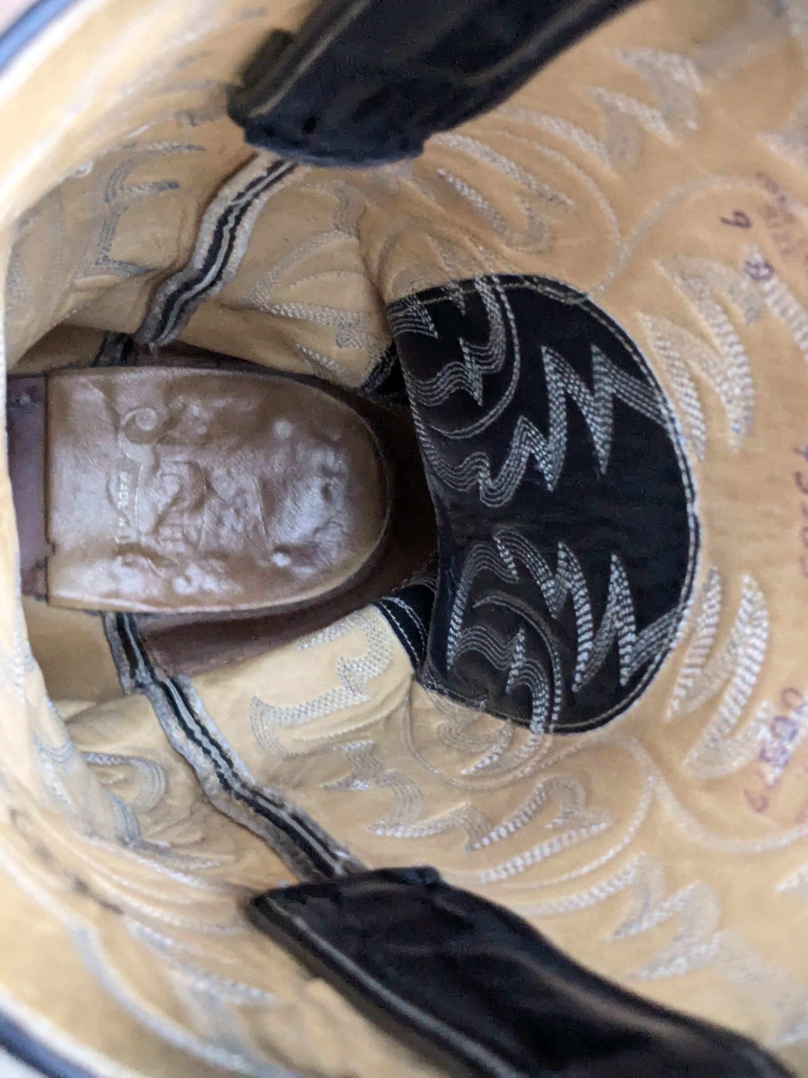 Justin Boots Vintage Justin Cowboy Boots Leather Black Blue 9 D Western Size US 9 / EU 42 - 3 Thumbnail