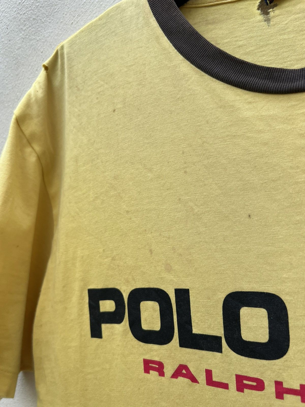 Ralph Lauren Trashed Vintage 90s Ralph Lauren Polo Sport USA Flag t shirt Size US L / EU 52-54 / 3 - 11 Thumbnail