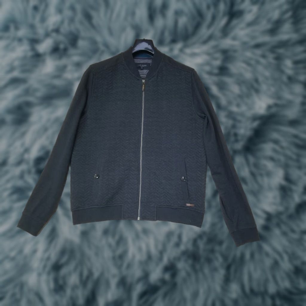 Ted Baker Ted Baker Bomber Jacket Gray Herringbone Full Zip Pockets Size 5 Mens Size US S / EU 44-46 / 1 - 1 Thumbnail