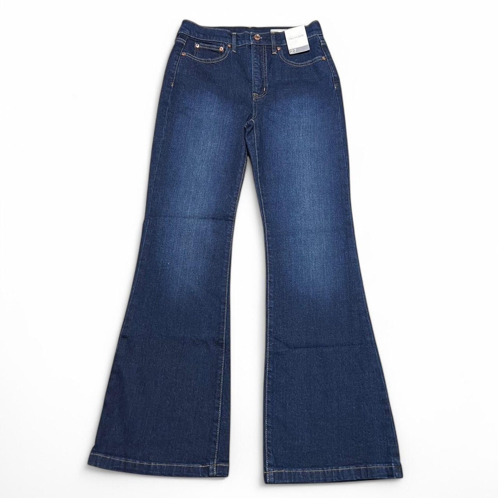 Gap GAP Women’s 70s Flare High Rise Denim Jeans - 27 NWT Size 27" / US 4 / IT 40 - 3 Thumbnail