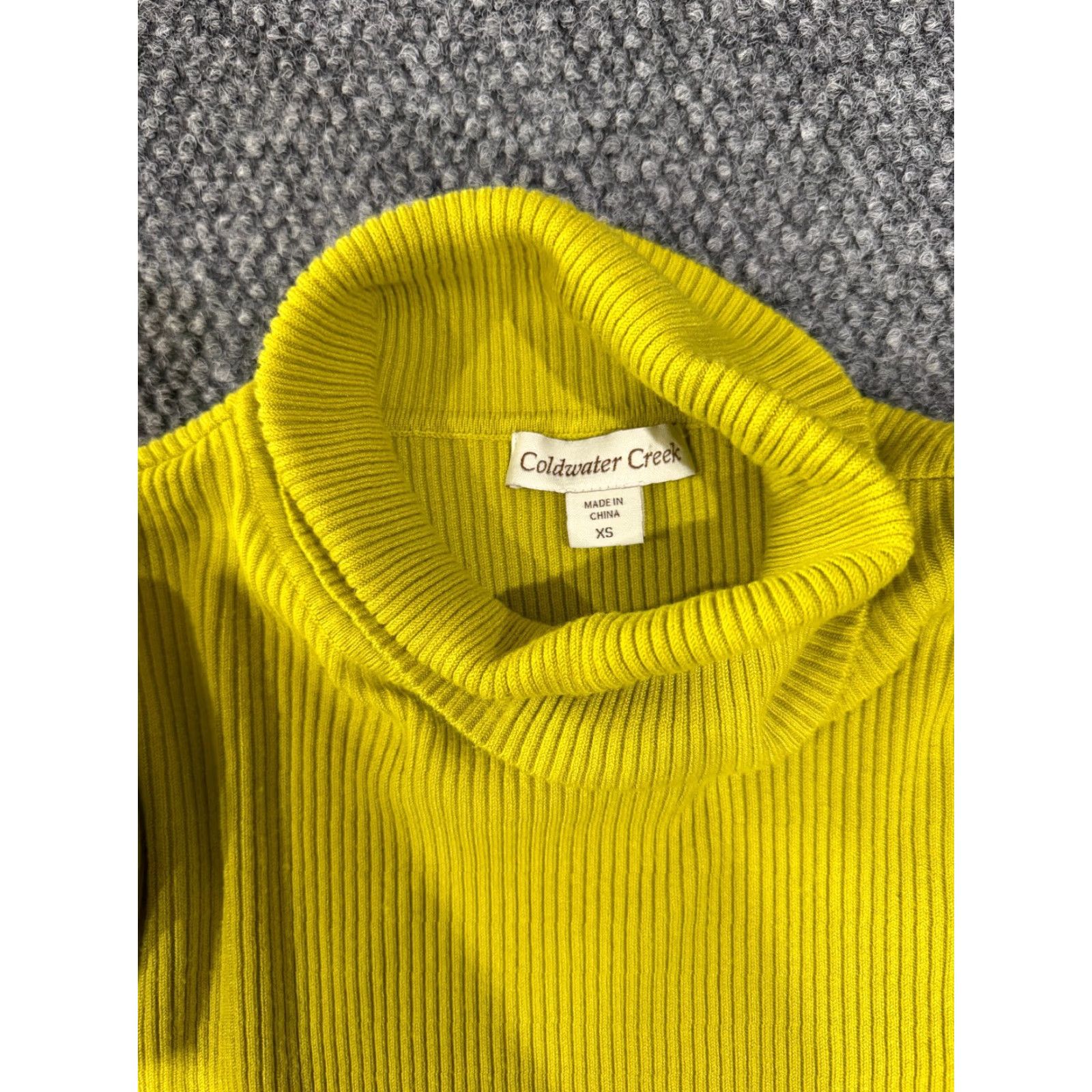 Coldwater Creek Coldwater Creek Sweater Womens XS Yellow Turtleneck Long Sleeve Ribbed Knit Pullover Casual Winter Fall Regular Raglan Sleeve Size XS / US 0-2 / IT 36-38 - 3 Thumbnail