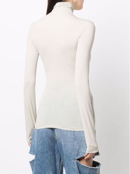 Off-White o1gr1nt0325 Long Sleeve Second Skin Turtleneck in Light Grey Size M / US 6-8 / IT 42-44 - 4 Thumbnail