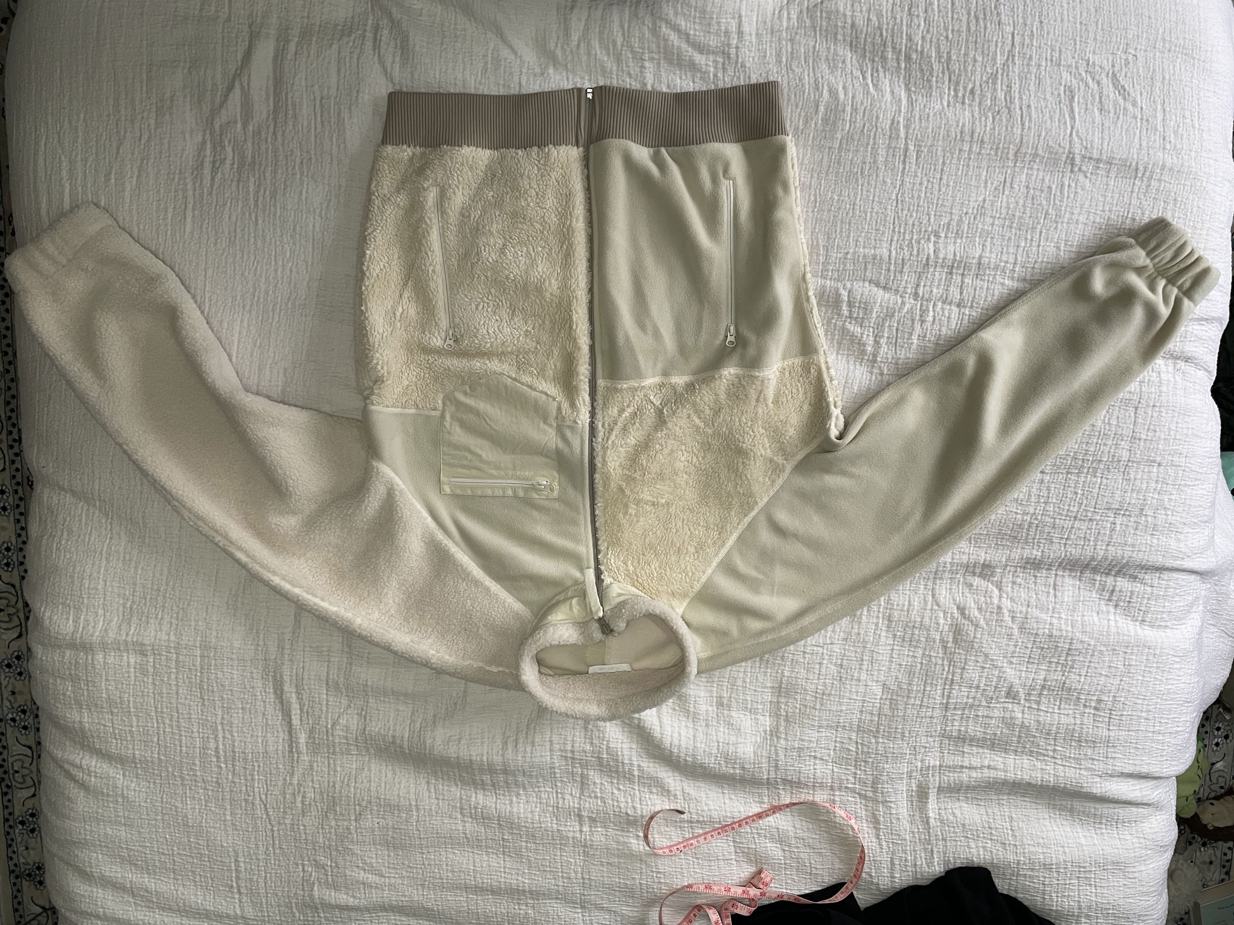 image of Helmut Lang Patchwork Fleece in Cream, Men's (Size Large)