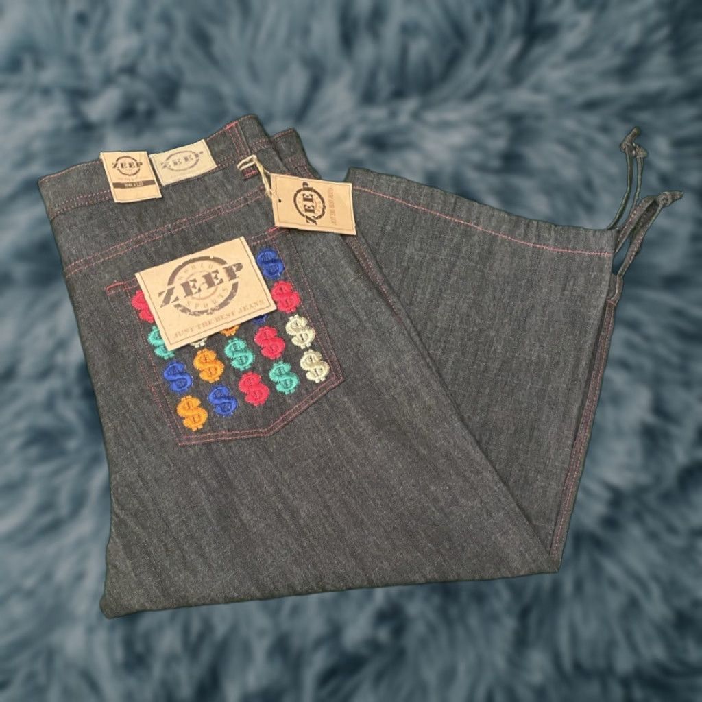 Vintage VINTAGE Zeep Baggy Hip Hop Skater Grunge Jean Shorts Mens Size 44 Black Embroidered Y2K Skater Grunge Punk Wings Cyber 90s JESNCO Mens Size US 44 / EU 60 - 1 Thumbnail