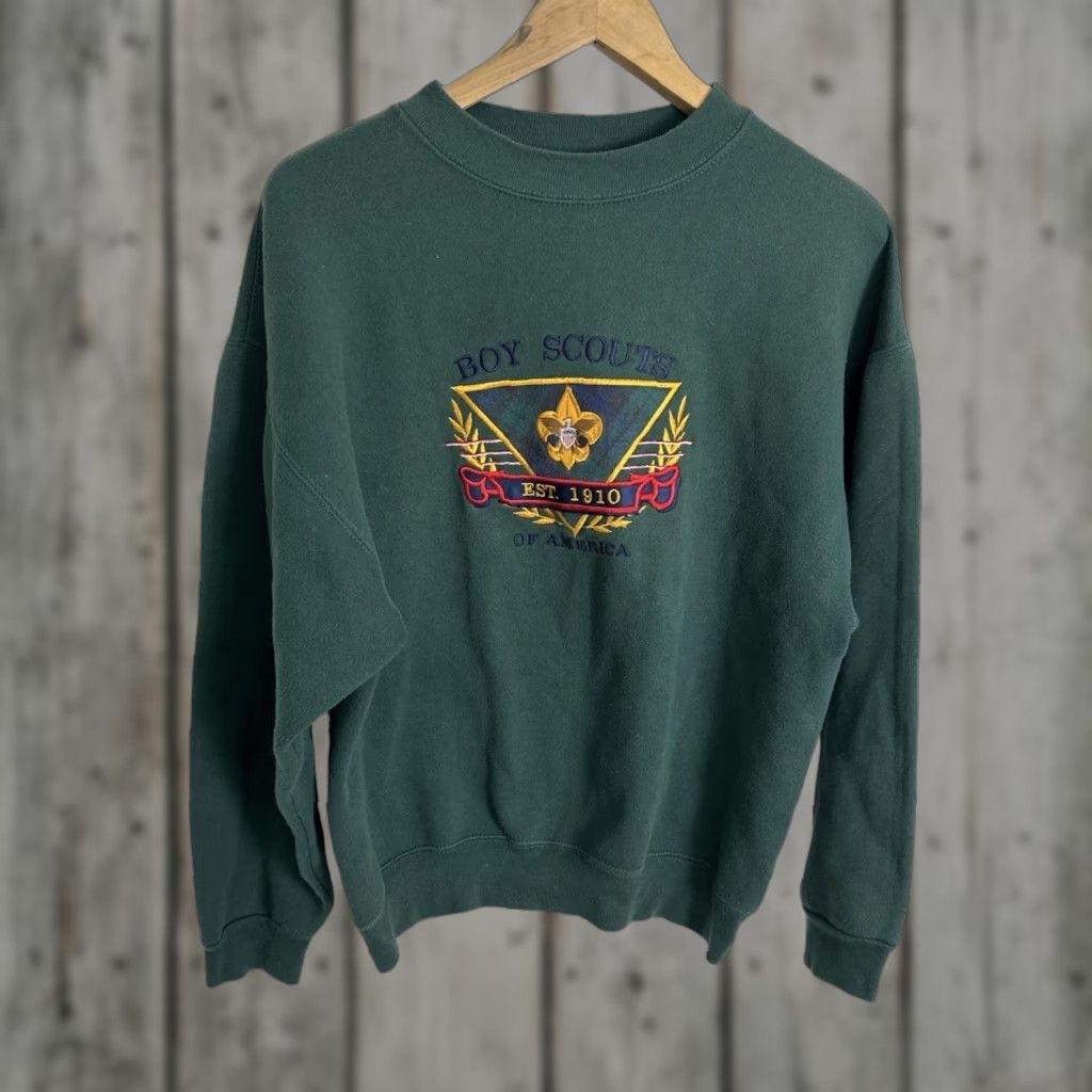 Vintage 90’s Boys Scouts Of America Men’s Embroidered Crewneck Sweatshirt Size L