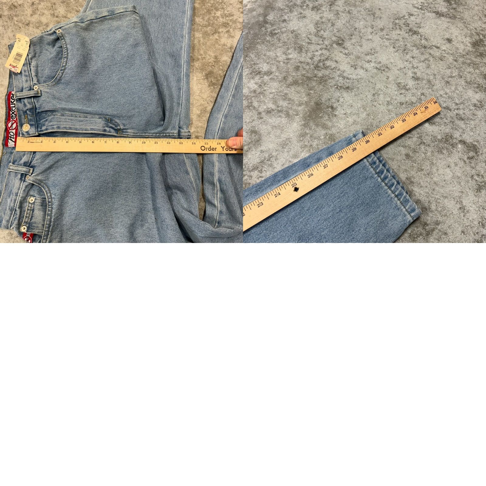 Vintage No Excuses Deadstock womens jeans tapered fit size 13 (30x30) NWT y2k grunge Size 34" / US 12 / IT 48 - 9 Thumbnail