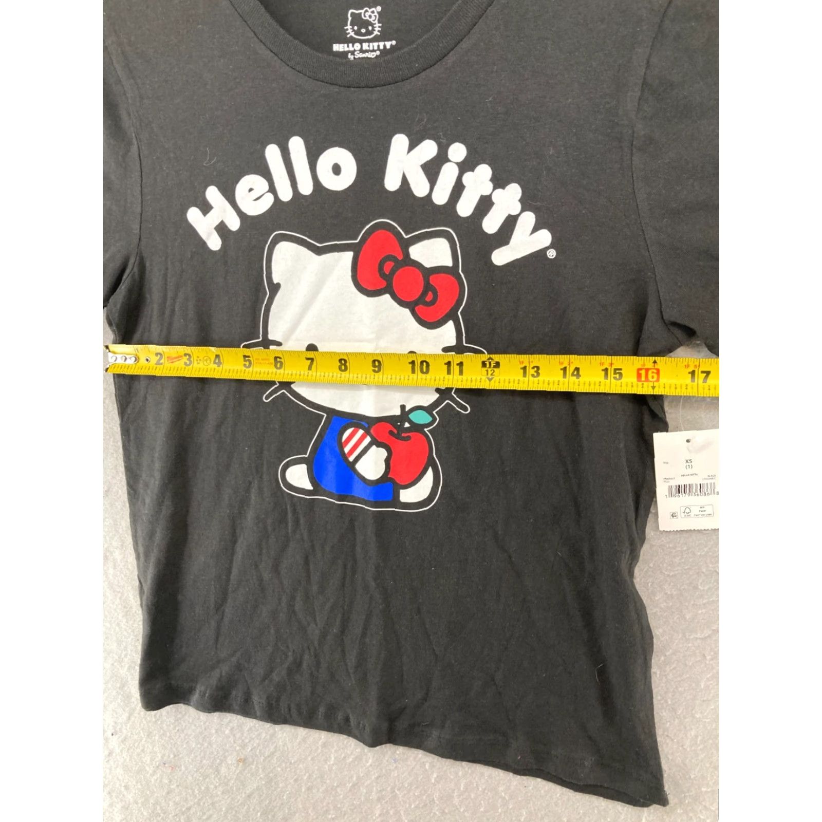 Vintage Hello Kitty Womens Shirt XS Black Sanrio Apple Shirt XS Black Hello Kitty Sanrio Cartoon Love Womens Size XS / US 0-2 / IT 36-38 - 3 Thumbnail