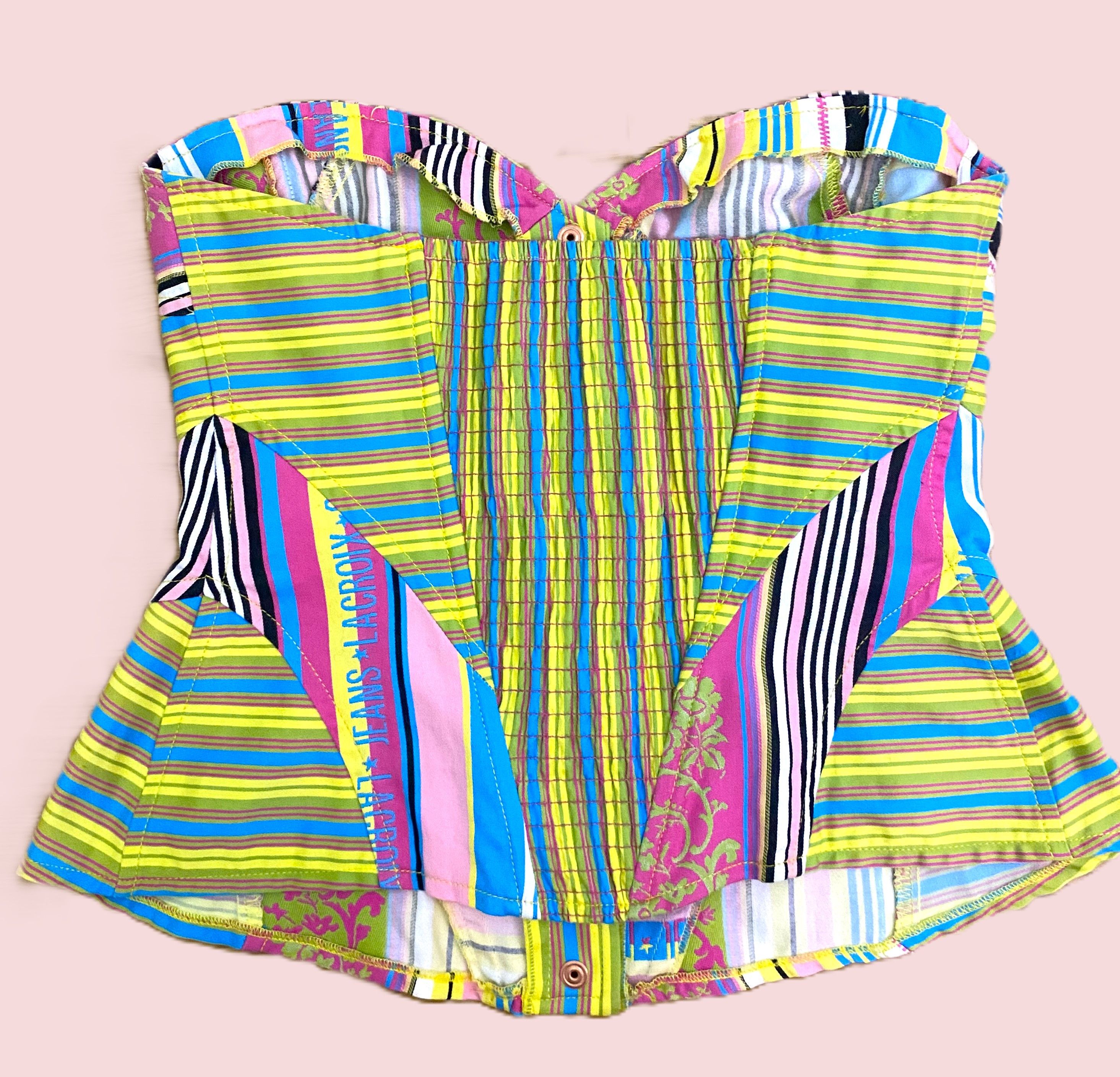 Christian Lacroix Christian Lacroix Patchwork Striped Top Corset Bustier Size L / US 10 / IT 46 - 8 Thumbnail