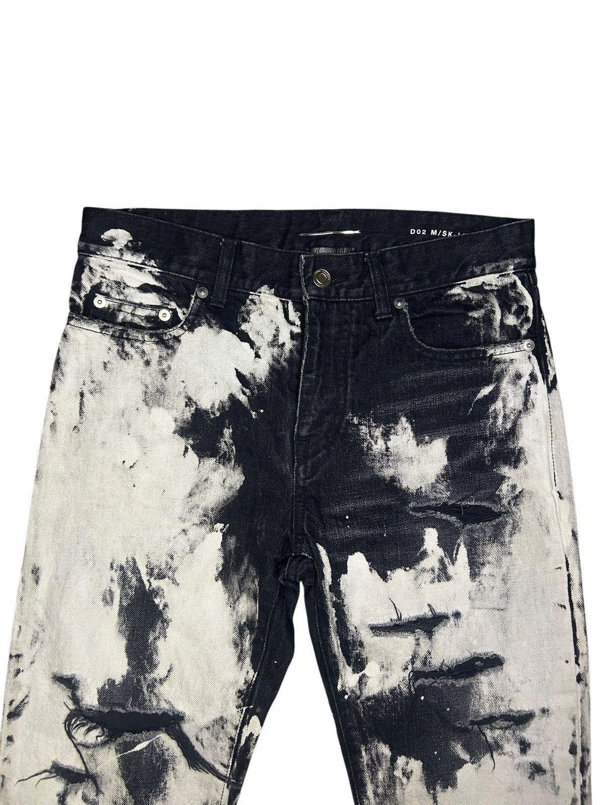 Saint Laurent Paris S/S 16 Surf Sound Bleached Distressed Denim Size US 29 - 2 Thumbnail