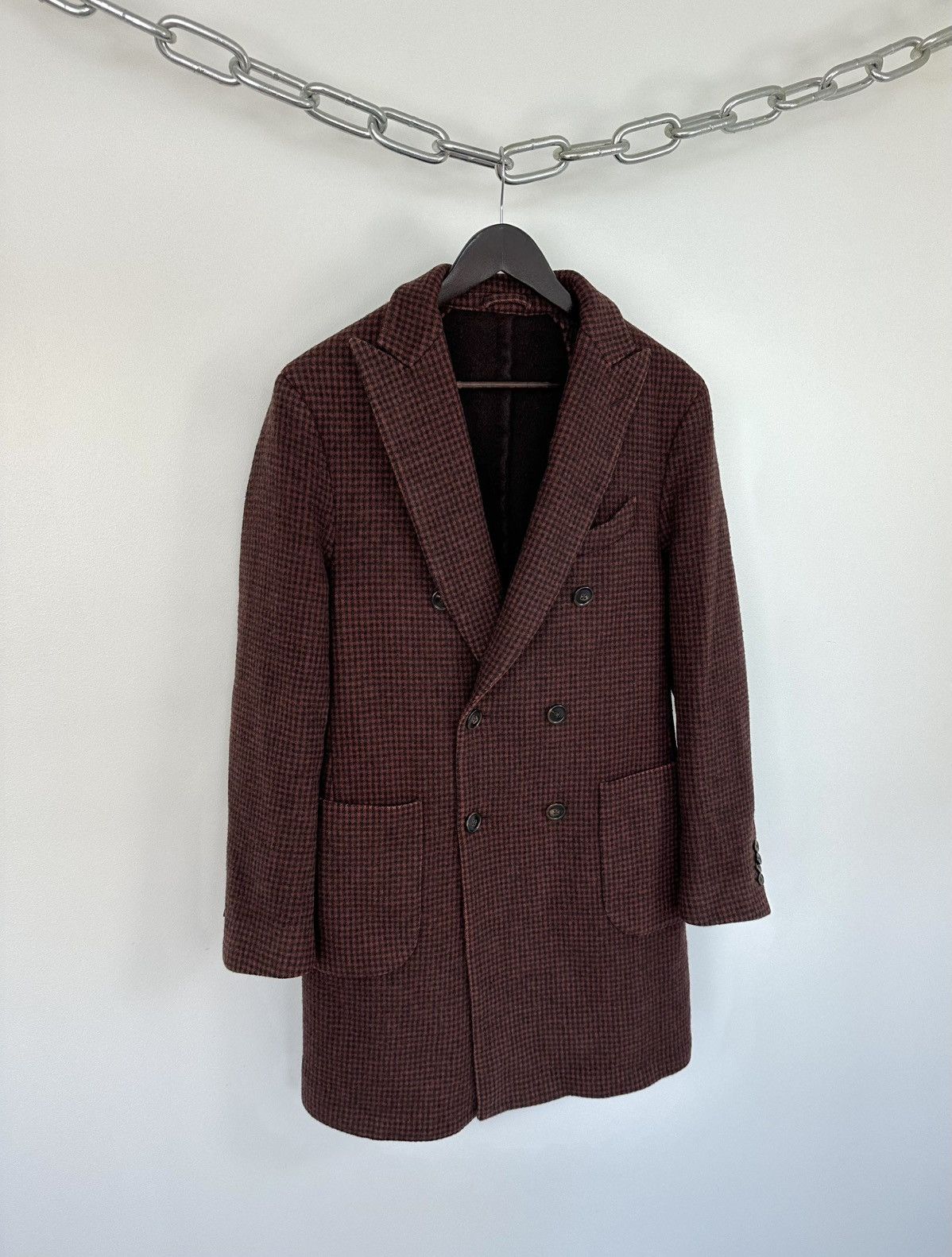Lardini Vintage 90s Lardini Loro Piana Ing Double Breasted Wool Coat Size US M / EU 48-50 / 2 - 3 Thumbnail
