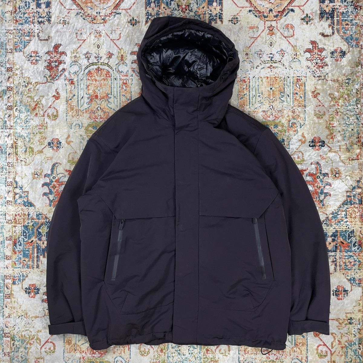 image of Jil Sander +J Hybrid Down Oversized Parka Wine, Men's (Size Large)
