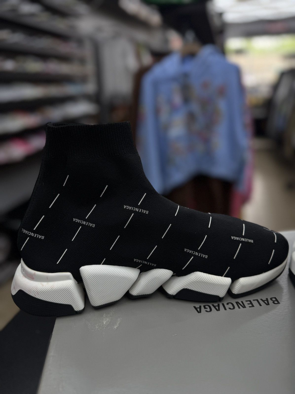 Balenciaga Balenciaga Sock Runner High Top Black White 44EU/11US $995 Size US 11 / EU 44 - 15 Thumbnail