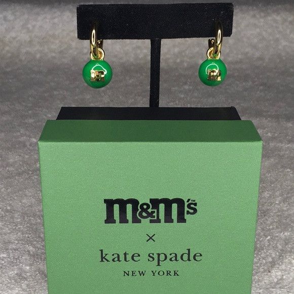 Kate Spade M&M's x Kate Spade New York Charm Huggie Earrings in Green Size ONE SIZE - 1 Thumbnail