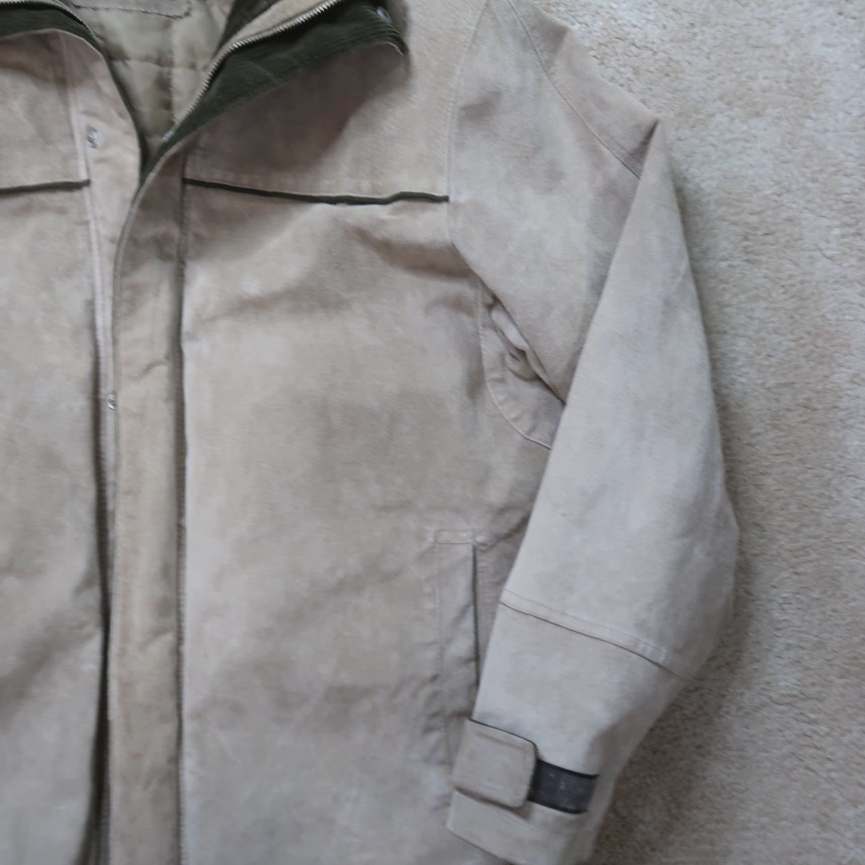 Vintage EMC Sueded Leather Full Zip Jacket Coat Mens Large Beige Insulated Softshell Lined Size US L / EU 52-54 / 3 - 3 Thumbnail