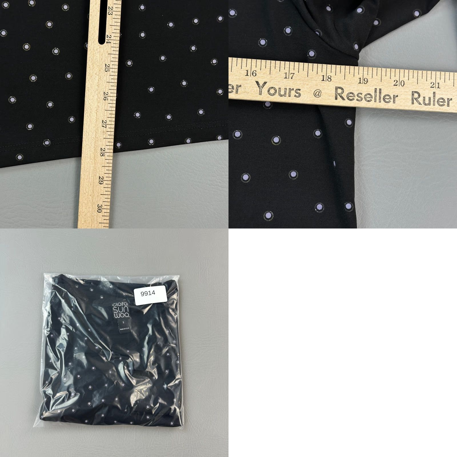 Vintage Clara Sun Woo Top Women's Small Black Polka Dot V Neck Ruffle Sleeve Stretch USA Shirt Women Small Black Polka Dot V-Neck Ruffle Sleeve Stretch USA Size S / US 4 / IT 40 - 9 Thumbnail
