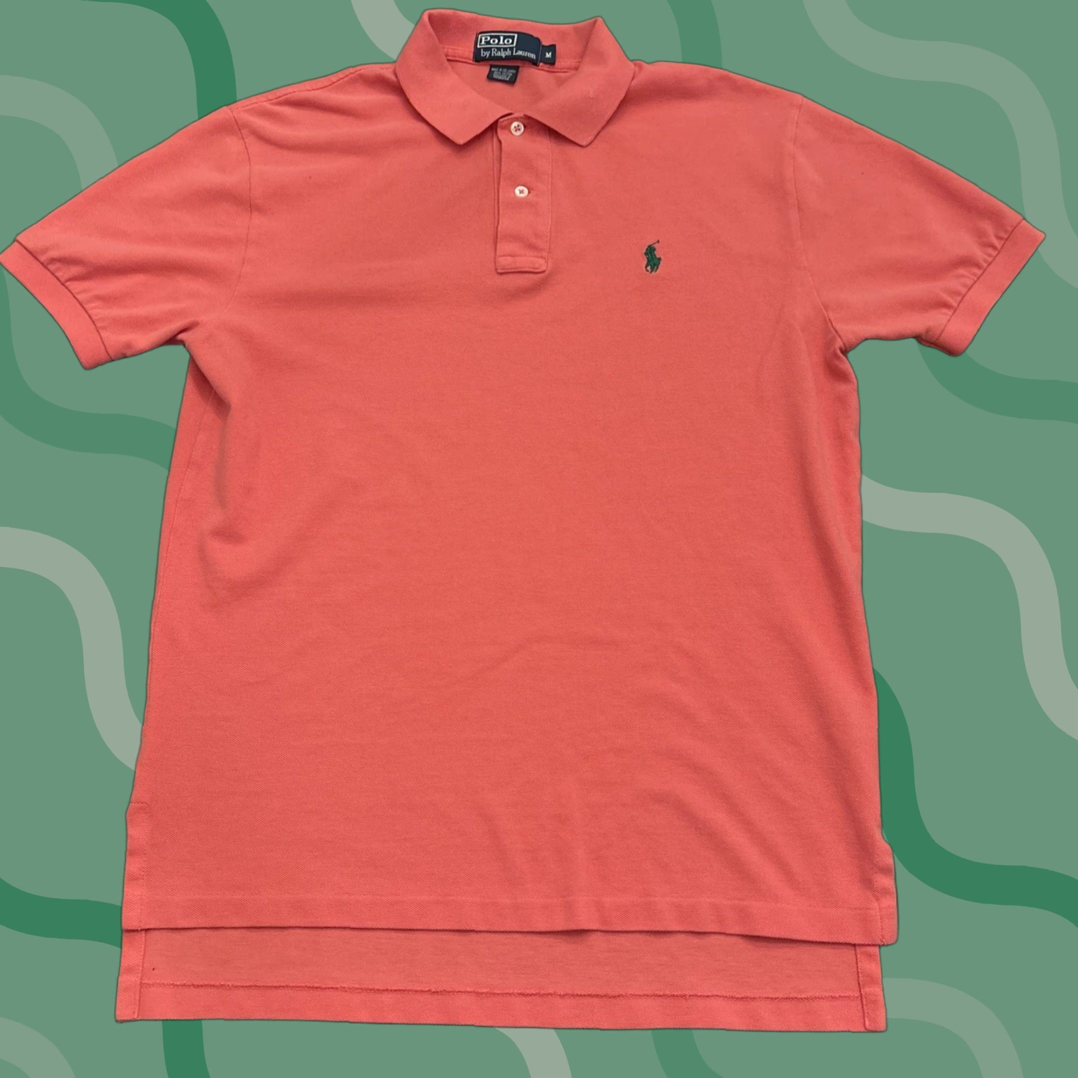 Ralph Lauren VINTAGE Ralph Lauren Polo Shirt M Men Pink Green Horse Short Sleeve 90s Size US M / EU 48-50 / 2 - 1 Thumbnail