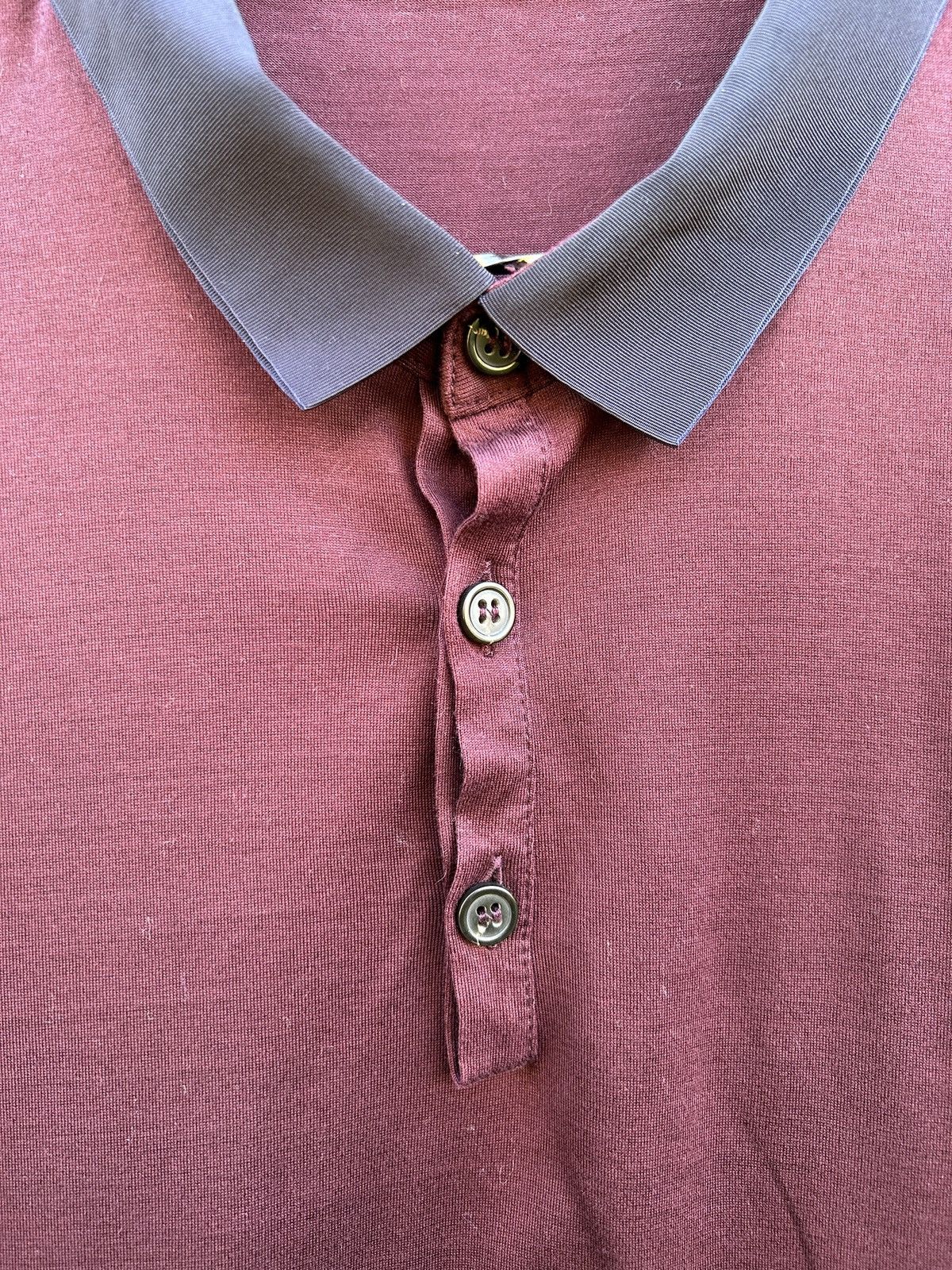 Lanvin Lanvin Lightweight Soft Cotton Polo Shirt In Bordo Size US L / EU 52-54 / 3 - 3 Thumbnail