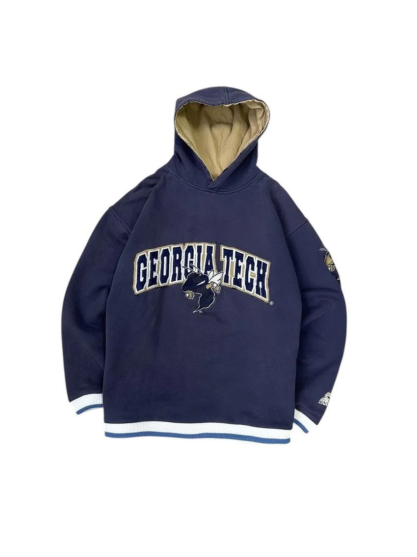 Starter × Vintage Vintage Georgia Tech Starter Distressed Hoodie Size US L / EU 52-54 / 3 - 1 Thumbnail