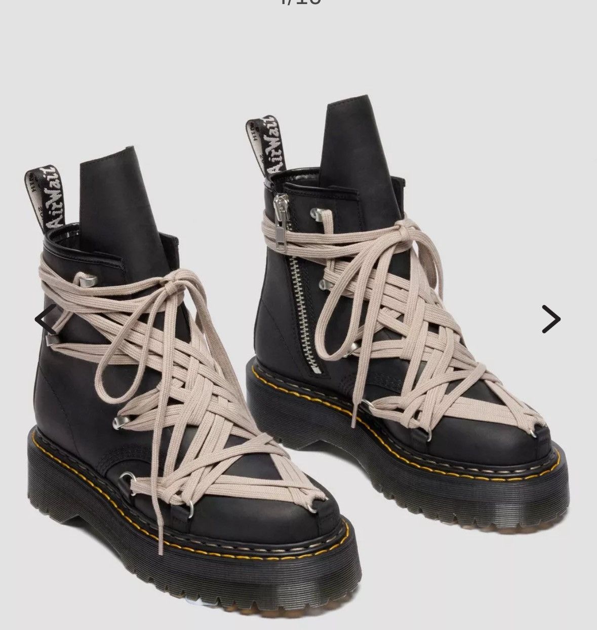 Dr. Martens × Rick Owens Rick Owens x Dr. Martens 1460 Megalace Quad RO - US 10 Size US 10 / EU 43 - 1 Thumbnail