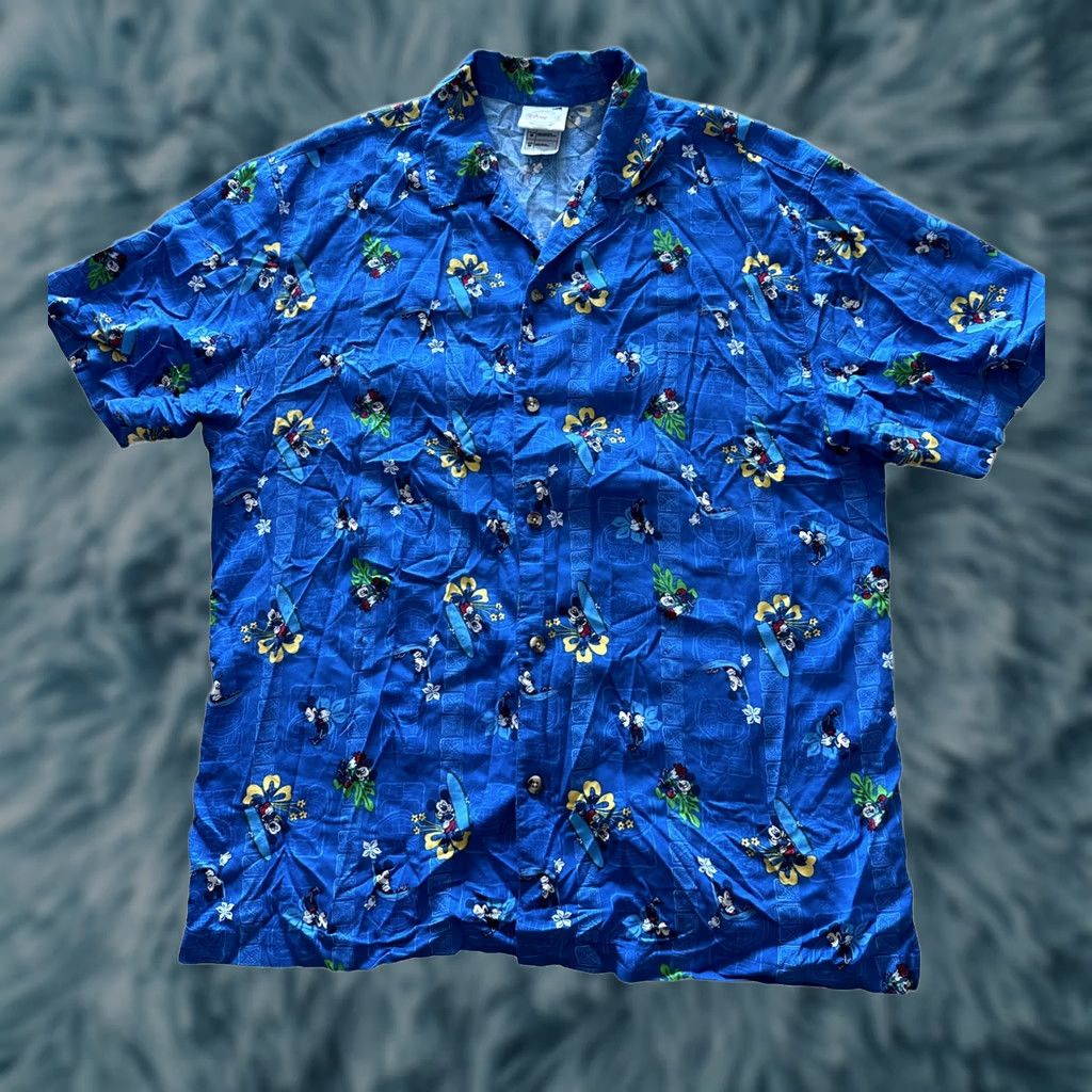Disney Vtg Disney Store Mickey Hawaiian Shirt Mens XL Aloha Surfing Hammock EUC Size US M / EU 48-50 / 2 - 1 Thumbnail