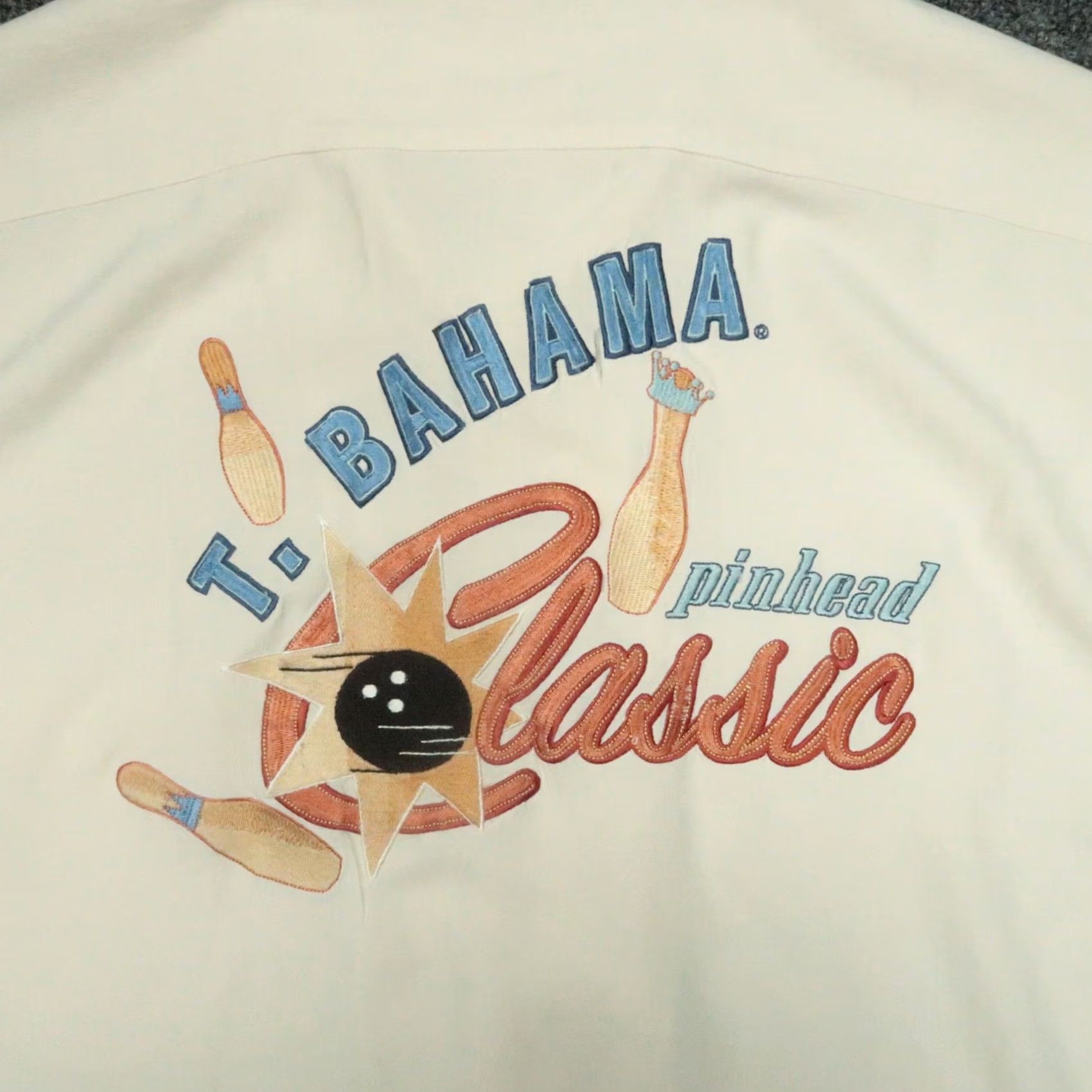 Tommy Bahama VINTAGE Tommy Bahama Shirt Mens Large Ivory Silk Camp Collar Button-Up Short Sleeve Size US L / EU 52-54 / 3 - 5 Thumbnail