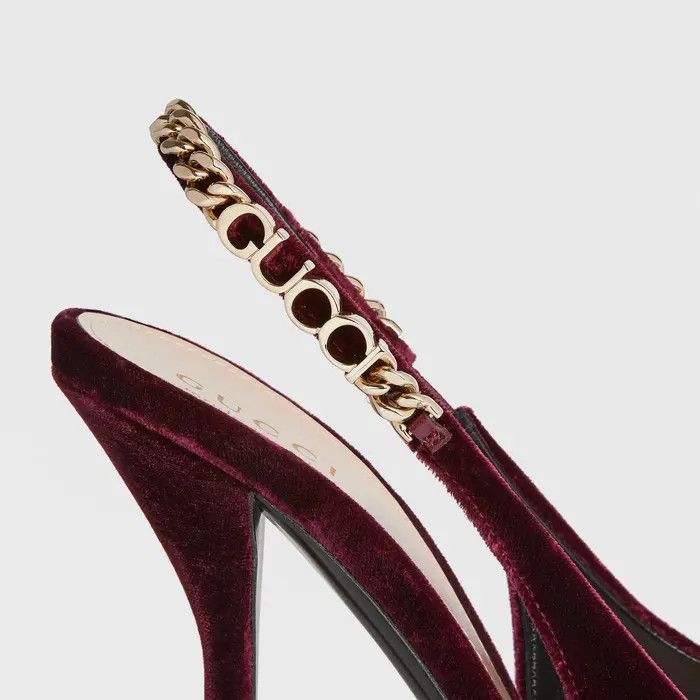 Gucci o1loc1c0326 835871 Gucci Signoria Slingback Pumps Bordeaux Size US 5 / IT 35 - 2 Thumbnail