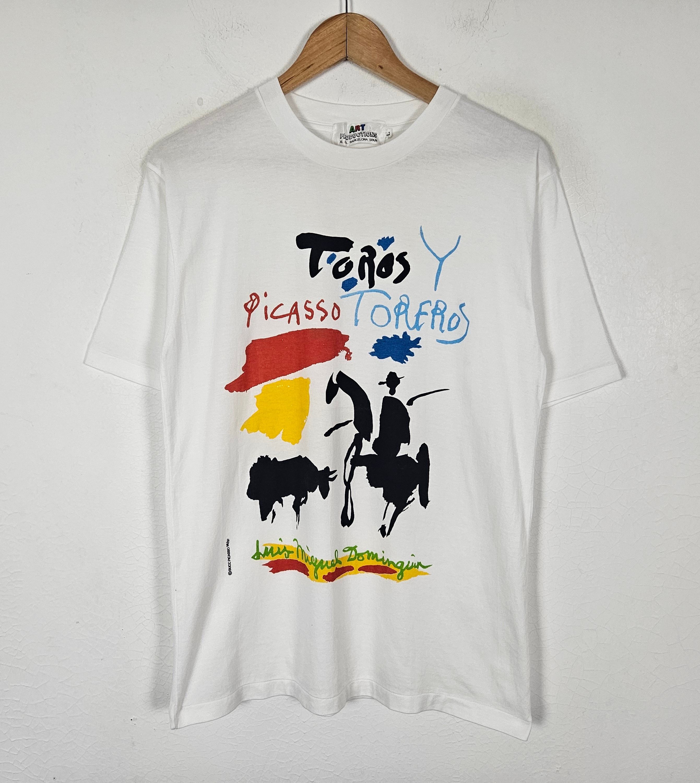 Vintage Vintage Pablo Picasso Toros Y Toreros Art White Shirt Size US M / EU 48-50 / 2 - 2 Thumbnail