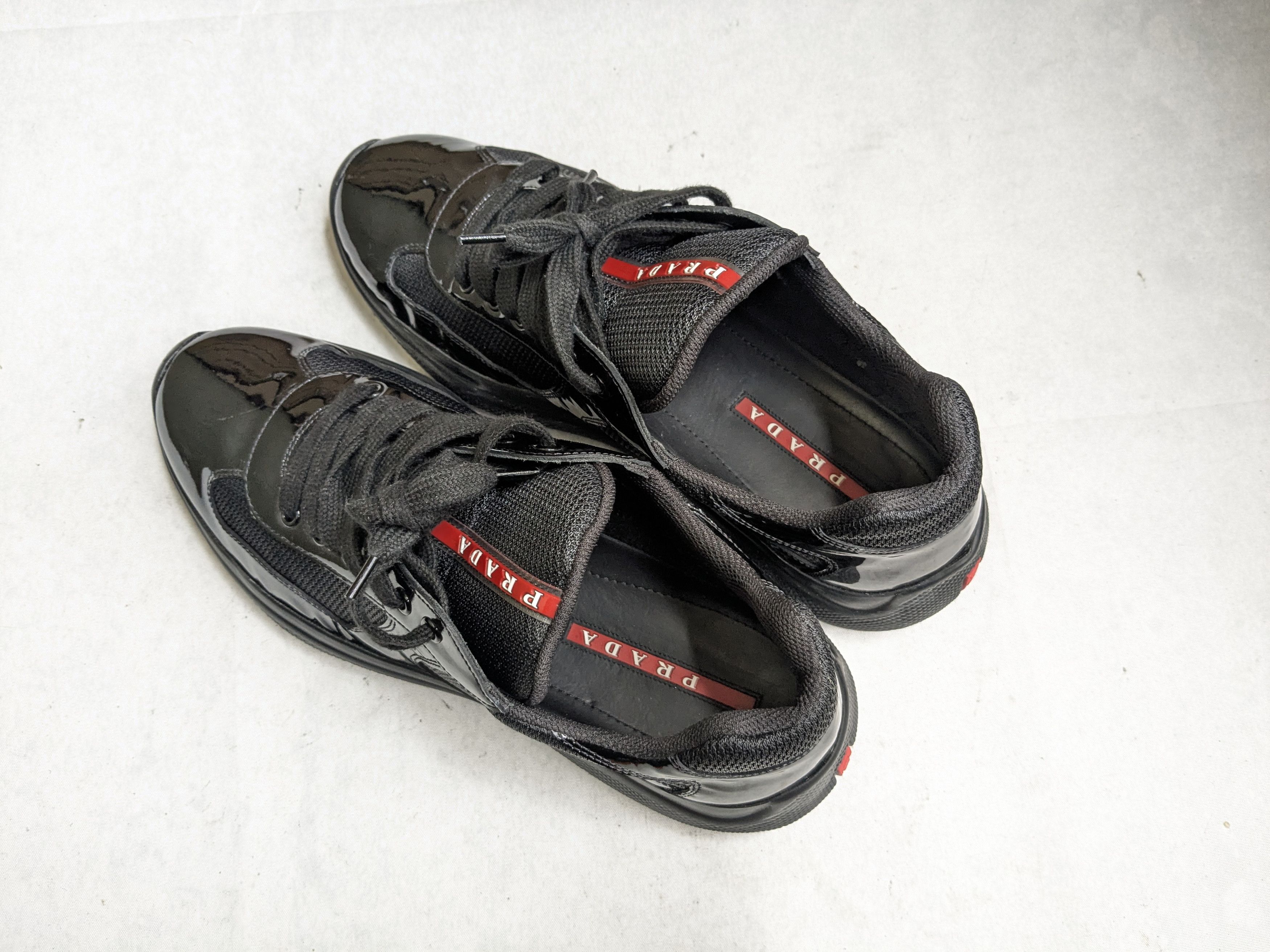 Prana Prada America's Cup Sneakers Black Patent Leather 10 Red Size US 10 / EU 43 - 15 Thumbnail