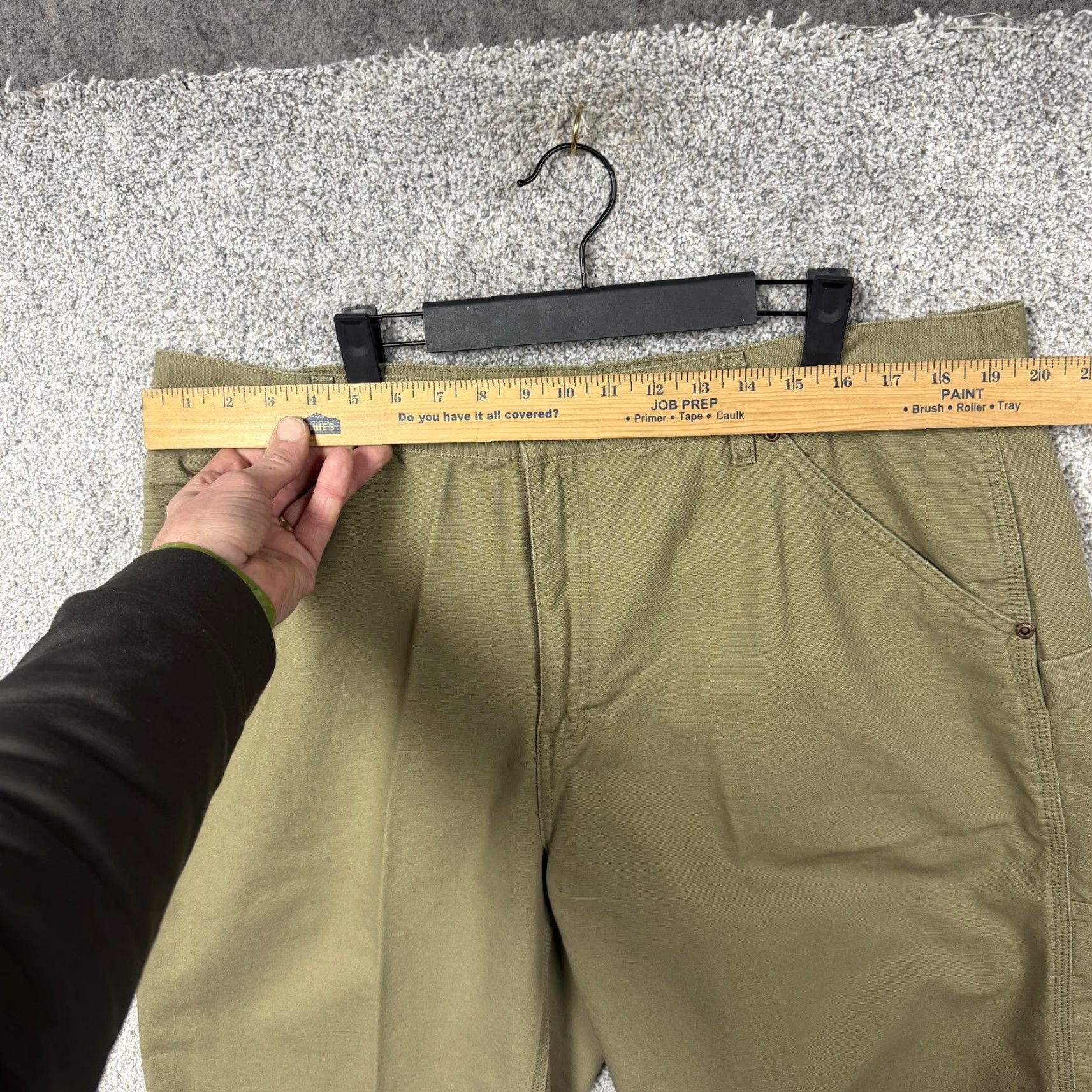 Route 66 Route 66 Cargo Shorts Mens 40x12 Green Canvas Workwear Summer Y2K Pockets Front Zip Fly Belt Loop Casual Classic Size US 40 / EU 56 - 2 Thumbnail