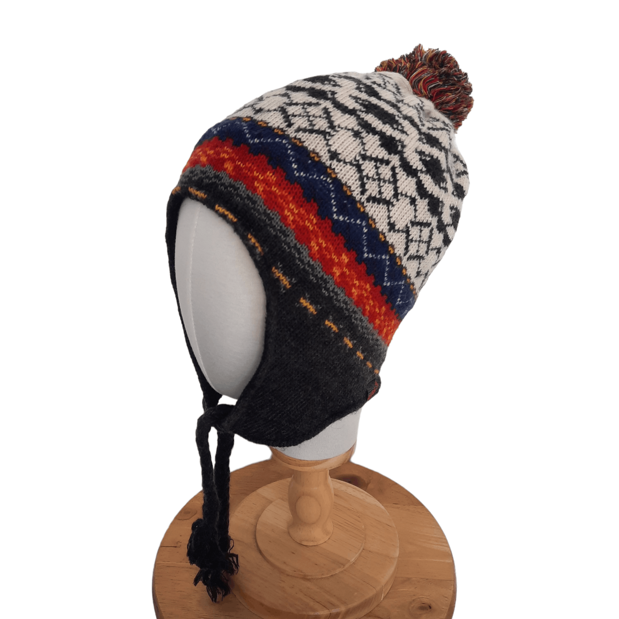 image of Archival Clothing Xnix Multicolor Stripes Earflap Beanie, Men's