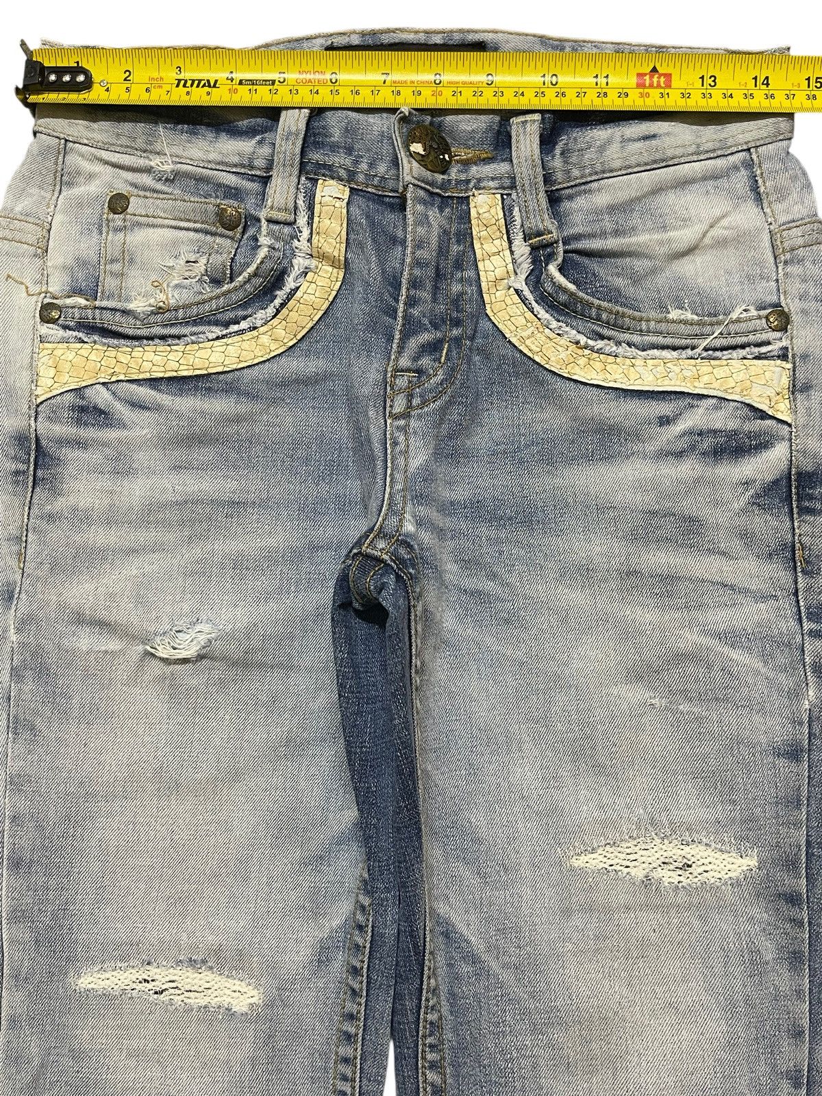 If Six Was Nine Vintage Japanese Brand Faded Wash Distress Cross Wing Style Size US 29 - 11 Thumbnail