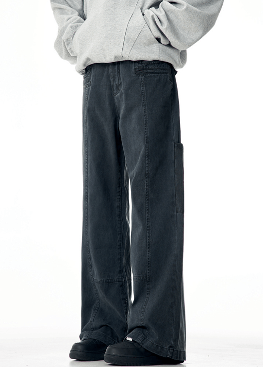 Japanese Brand × Jean American washed retro loose distressed straight trousers Size US 32 / EU 48 - 4 Thumbnail