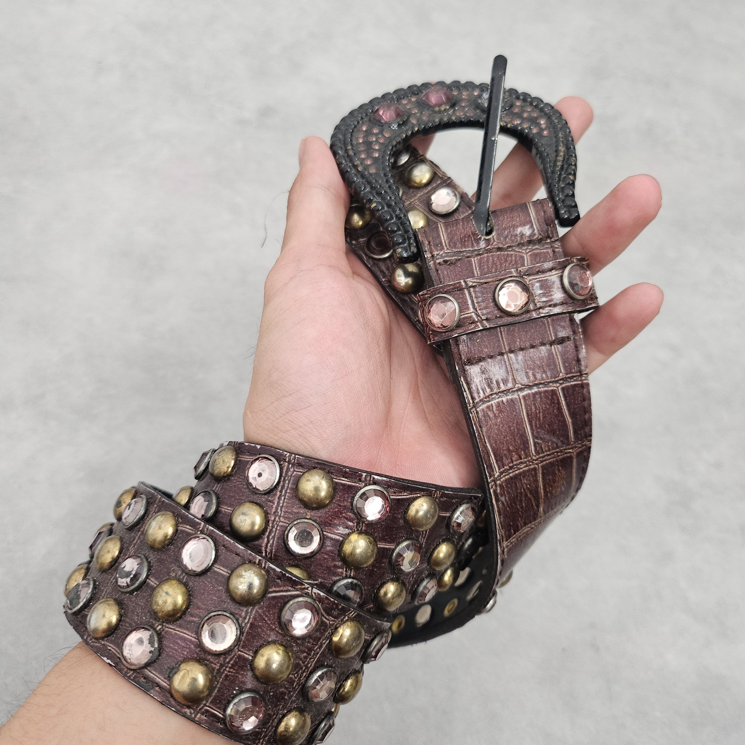Japanese Brand Snake pattern crystal vintage y2k belt Size ONE SIZE - 3 Thumbnail