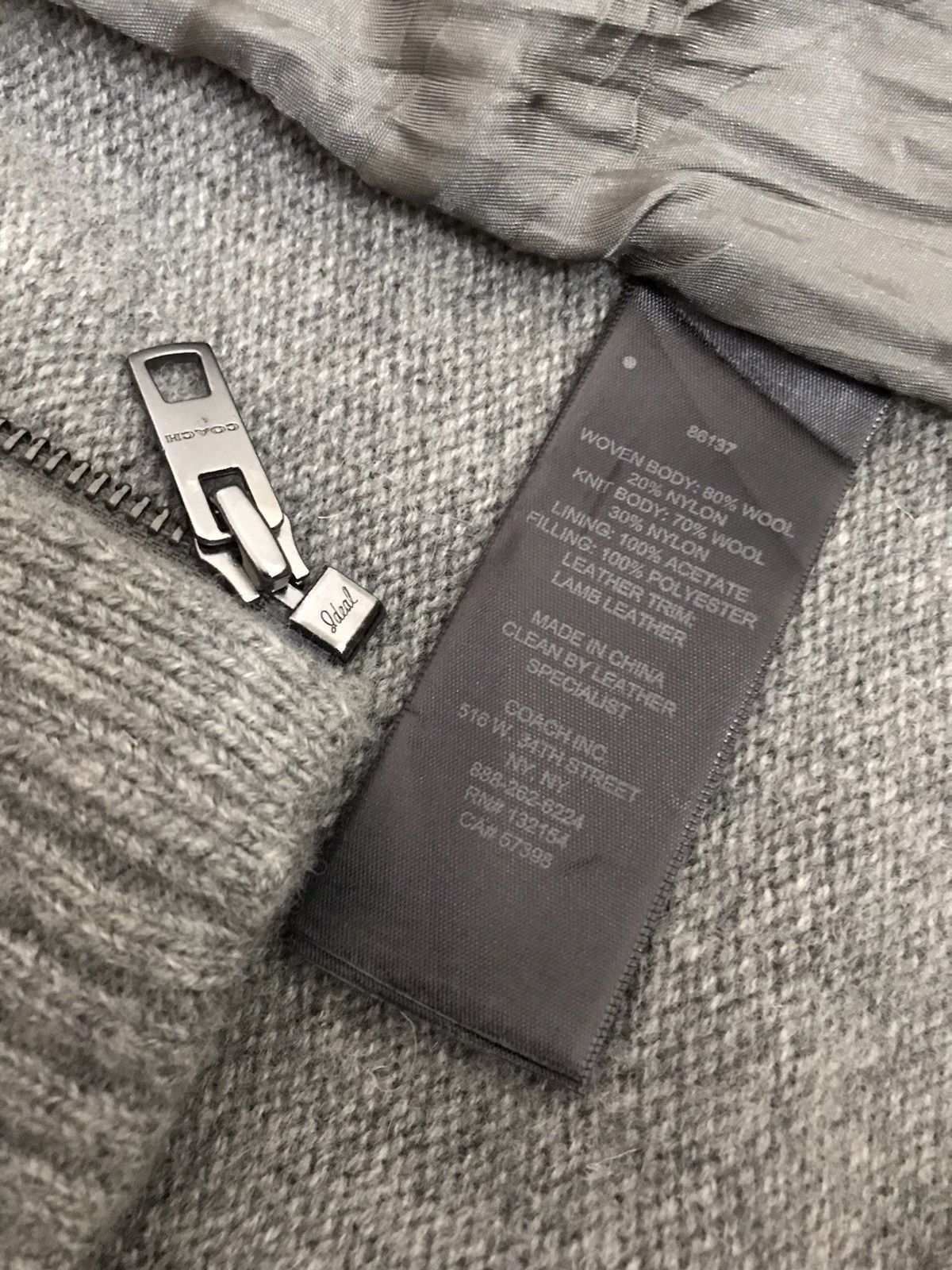 Coach Wool Zip Hooded Sweater