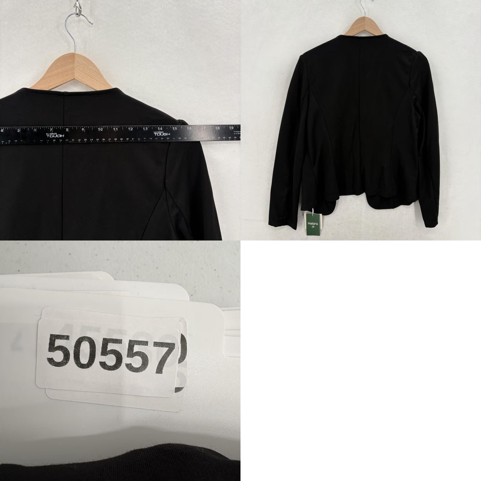 Vintage Halara Blazer Womens Large Black Knit Stretch Athleisure Work Jacket Business Shirt Size L / US 10 / IT 46 - 8 Thumbnail