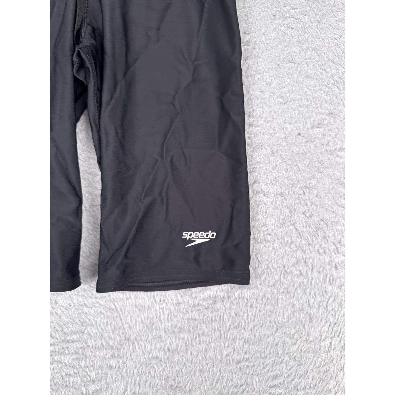 Speedo Speedo Shorts Mens 28 Black PowerFLEX Eco Swim Jammers Drawstring Training Logo Bottom Jammer Mens Black 28 PowerFLEX Eco Speedo Logo Knee-length Size US 28 / EU 44 - 2 Thumbnail