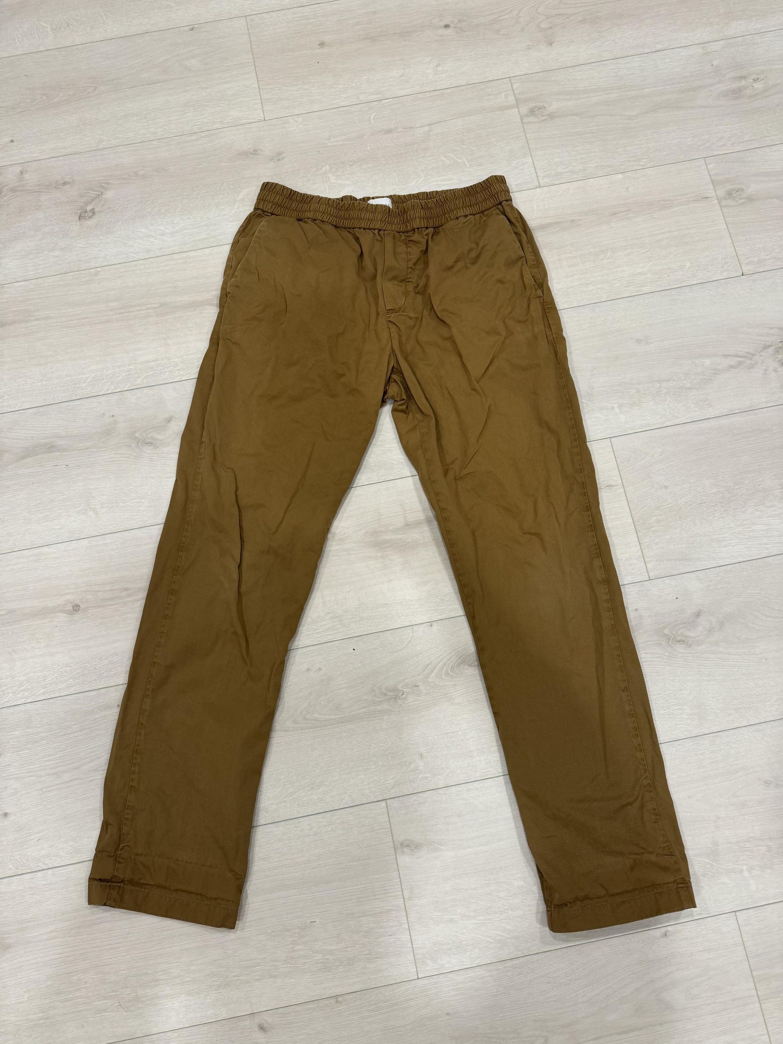 image of Sunspel Cotton Drawstring Trousers in Dark Tan, Men's (Size 32)