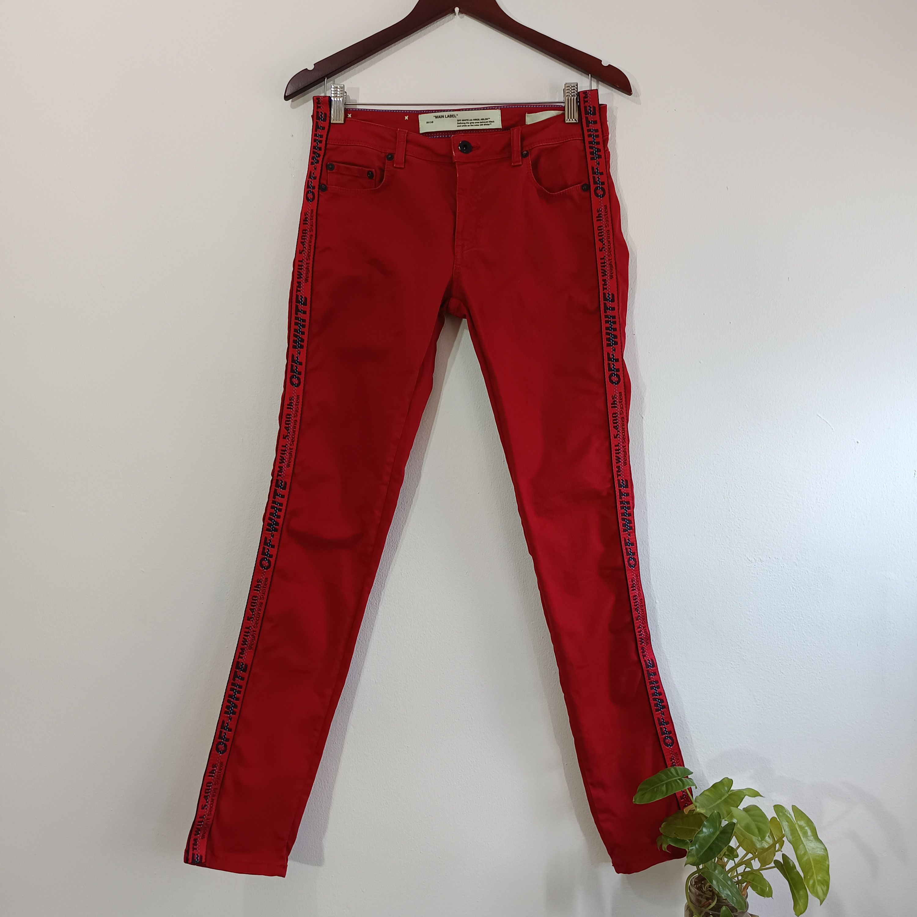 Off-White OFF WHITE DENIM LABEL PANTS Size 27" / US 4 / IT 40 - 1 Thumbnail