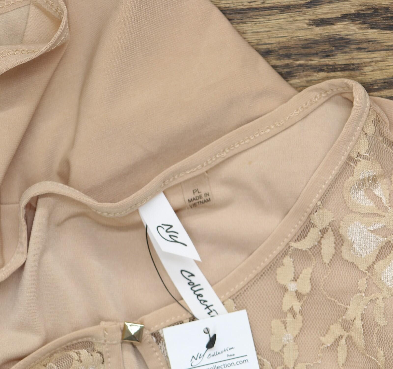 Other Nwt Ny Collection Trim Blouse Shirt Top Doeskin Brown Pl Size L / US 10 / IT 46 - 4 Thumbnail