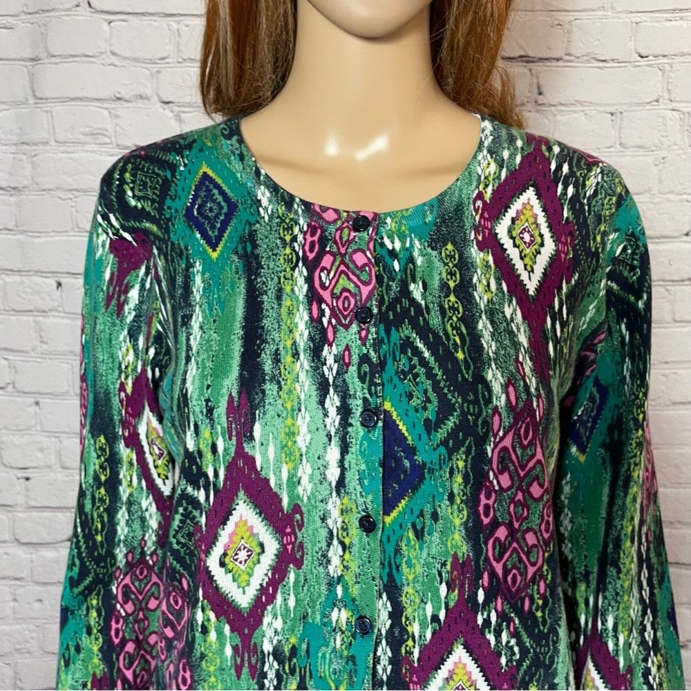 Jones New York Jones New York Signature Cotton Cardigan Size PM Size M / US 6-8 / IT 42-44 - 3 Thumbnail