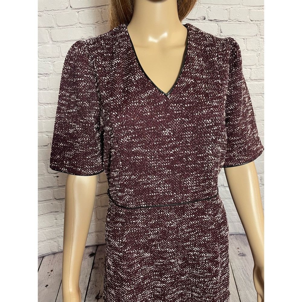 Ann Taylor New Ann Taylor Puff Sleeve V-Neck Purple Dress Size 10 Size L / US 10 / IT 46 - 2 Thumbnail