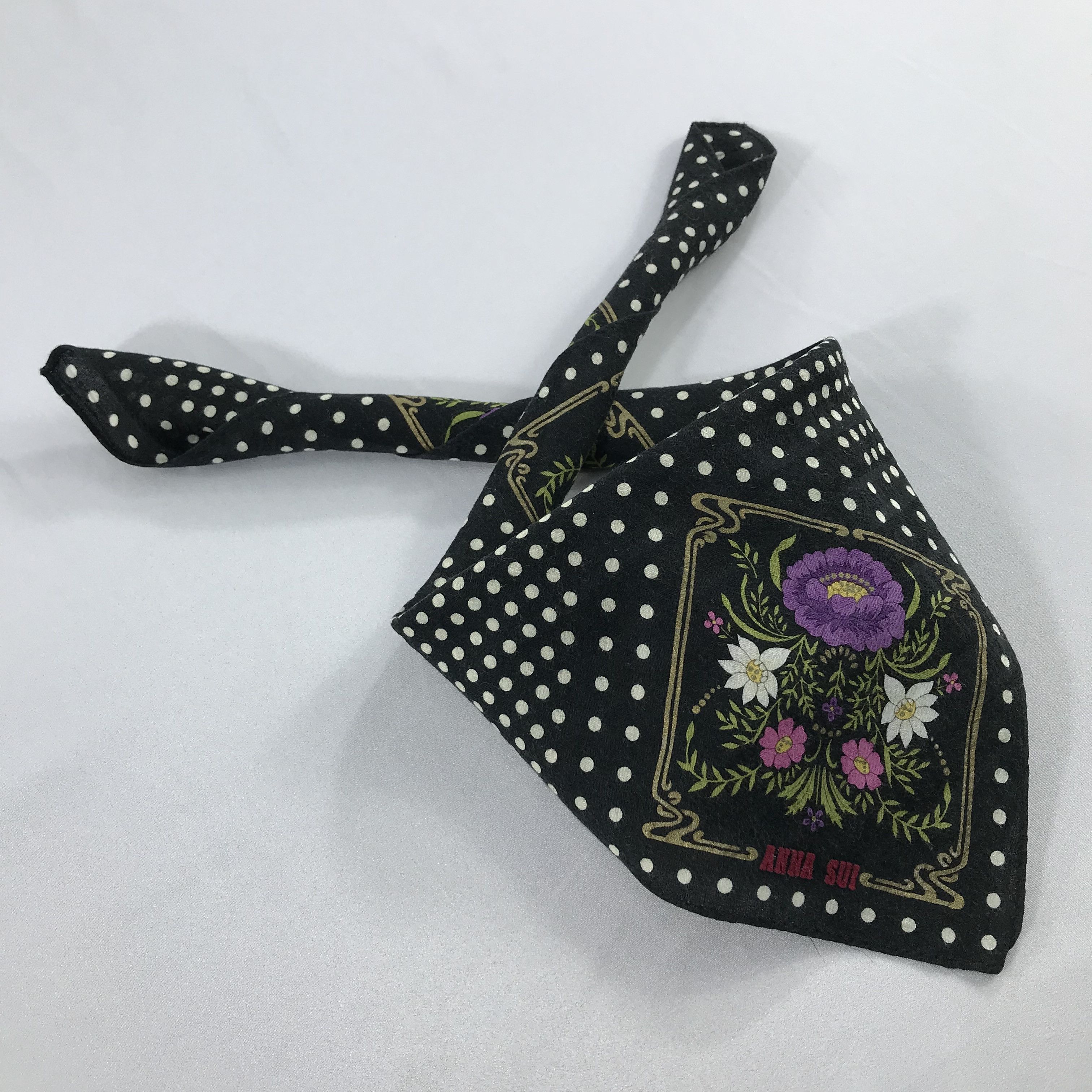 Anna Sui × Vintage Anna Sui Bandana / Handkerchief / Neckerchief - S2171 Size ONE SIZE - 4 Thumbnail