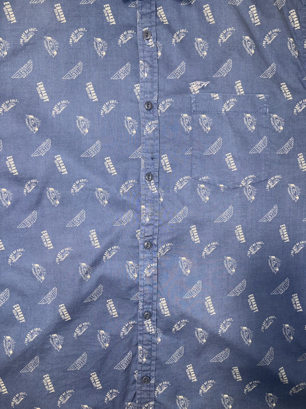 Ed Hardy Ed Hardy Graphic Spellout button up half sleeve shirt Size US XL / EU 56 / 4 - 7 Thumbnail