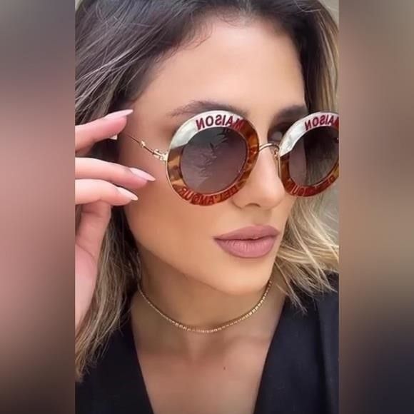 Gucci New🔥🔥Gucci Brown New Gg0113s 010 Round Metal Sunglasses Size ONE SIZE - 5 Thumbnail