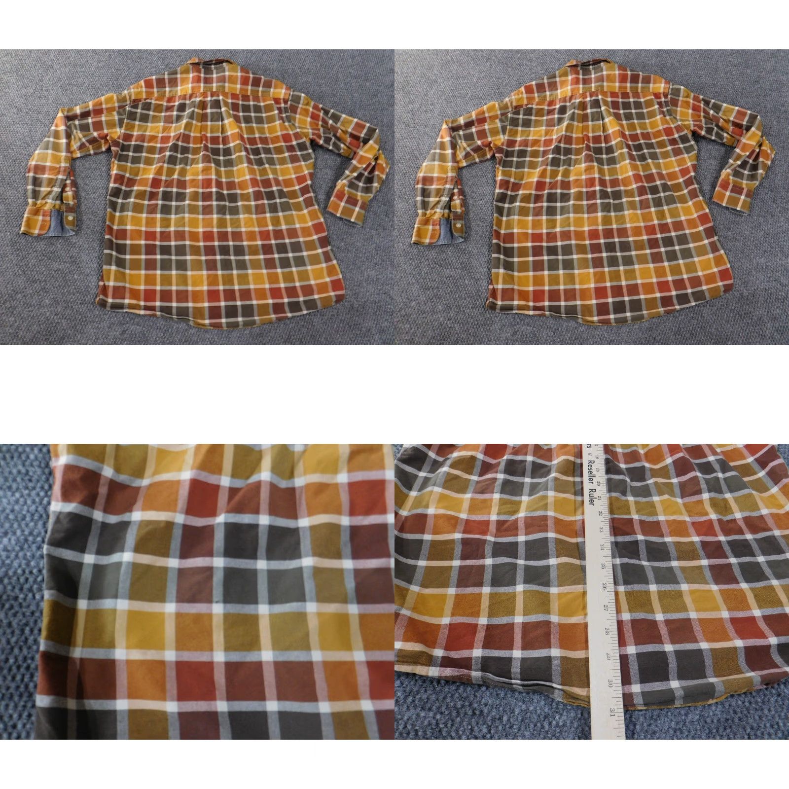 Bills Khakis Bills Khakis Shirt Mens Large Orange Plaid Button-Up Long Sleeve Casual Cotton Size US L / EU 52-54 / 3 - 8 Thumbnail