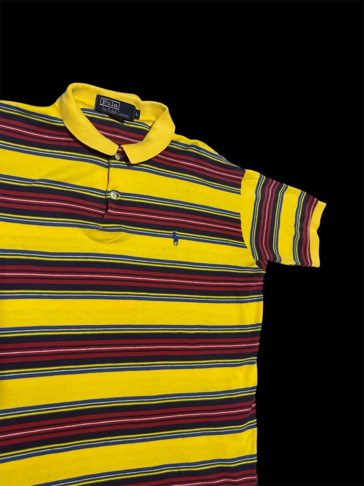 Polo Ralph Lauren × Ralph Lauren × Vintage 🇺🇸 Vtg Polo RL Stripe Small Pony Polo Shirt Size US L / EU 52-54 / 3 - 1 Thumbnail