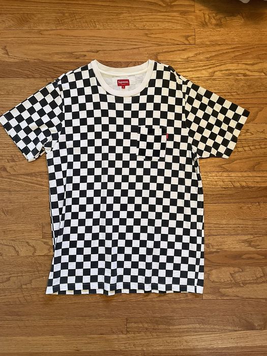 Supreme checkered tee sales